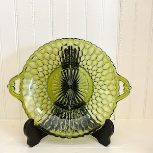 Green Glassware Indiana Dish, Trinket Dish, Avocado Green Serving Dish, Green Depression Glass, Avocado Kitchen Decor, Vegetable Dish