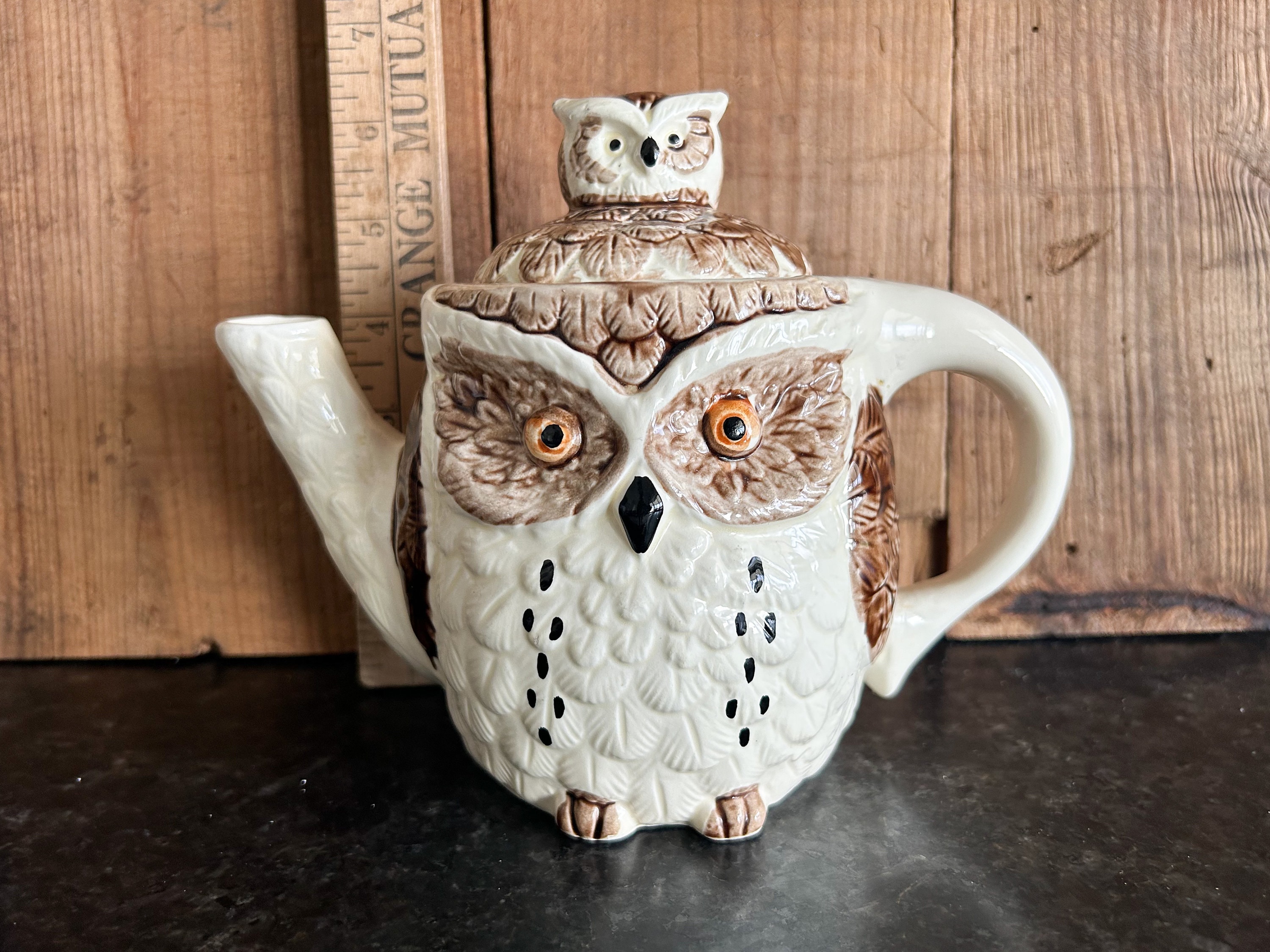 Vintage Enesco Owl Teapot, Owl Teapot, Enesco Pottery