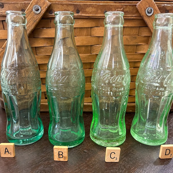 Vintage Coke Bottles, Antique Green Glass Bottle, Hobbleskirt Coca Cola Bottle, Coke Bottle, Miniature Coke Bottles, Coca Cola Bottles
