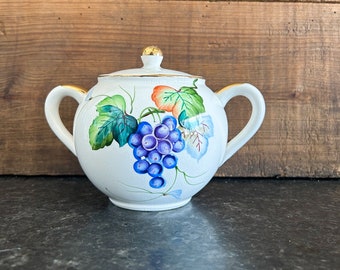 Ironstone China Sugar Bowl, Ironstone Sugar Bowl, Occupied Japan, Hand Painted, Royal Ironstone China, French Country Decor, Antique Vintage