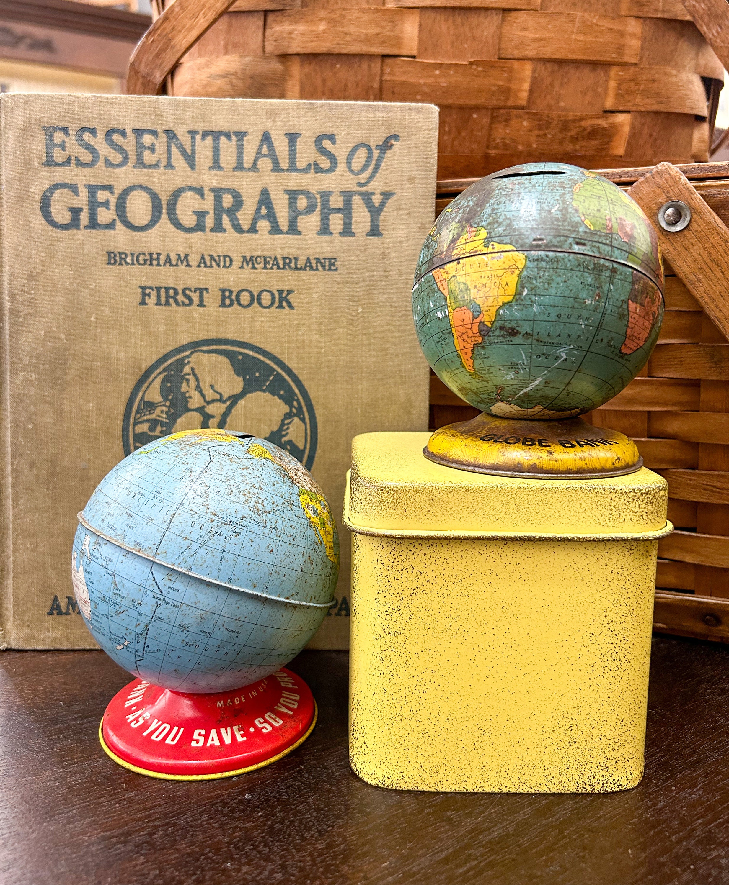 Vintage Metal Globe Coin Bank - Etsy