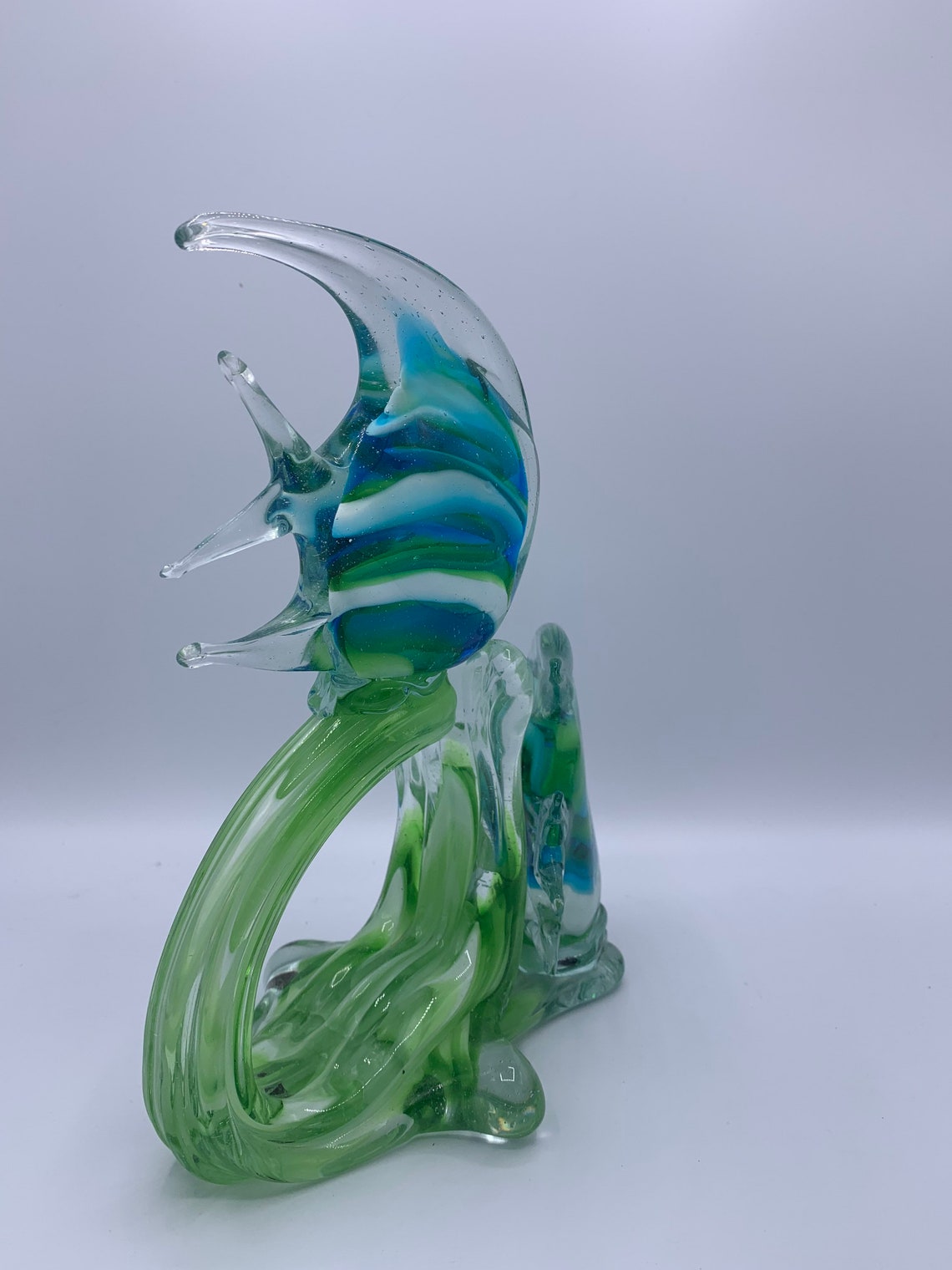 Blown Glass Angel Fish / Double Angel Fish Glass Sculpture Etsy