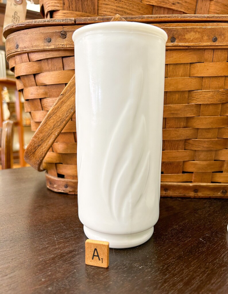 Milk Glass Vase, Anchor Hocking Vase, Milk Glass Vase, Vintage Milk Glass, Hazel Atlas Milk Glass Vase, White Vase, Tall Vase, Glass Vase A.