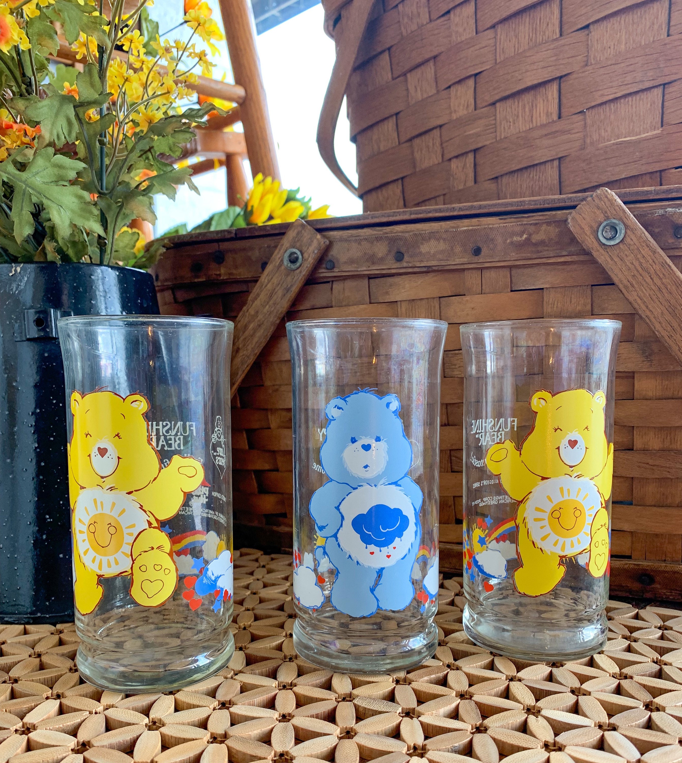 Pizza Hut Care Bear Glass, Care Bear Glasses, Collectible Glasses