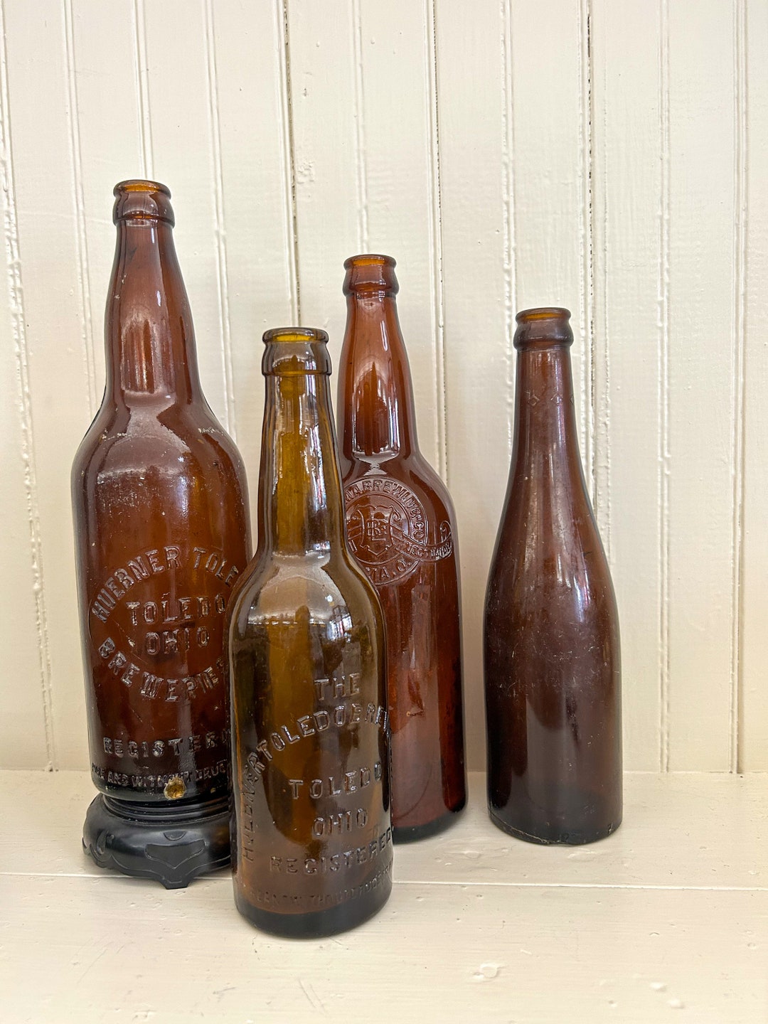 Antique Bottles, Vintage Beer Bottles, Amber Beer Bottles, Mancave