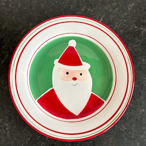 Vintage Santa Plate, Santa Cookie Plate, Vintage Christmas, Santa Plate, Retro Christmas,  Replacement Plate, Vintage Christmas, Santa Claus