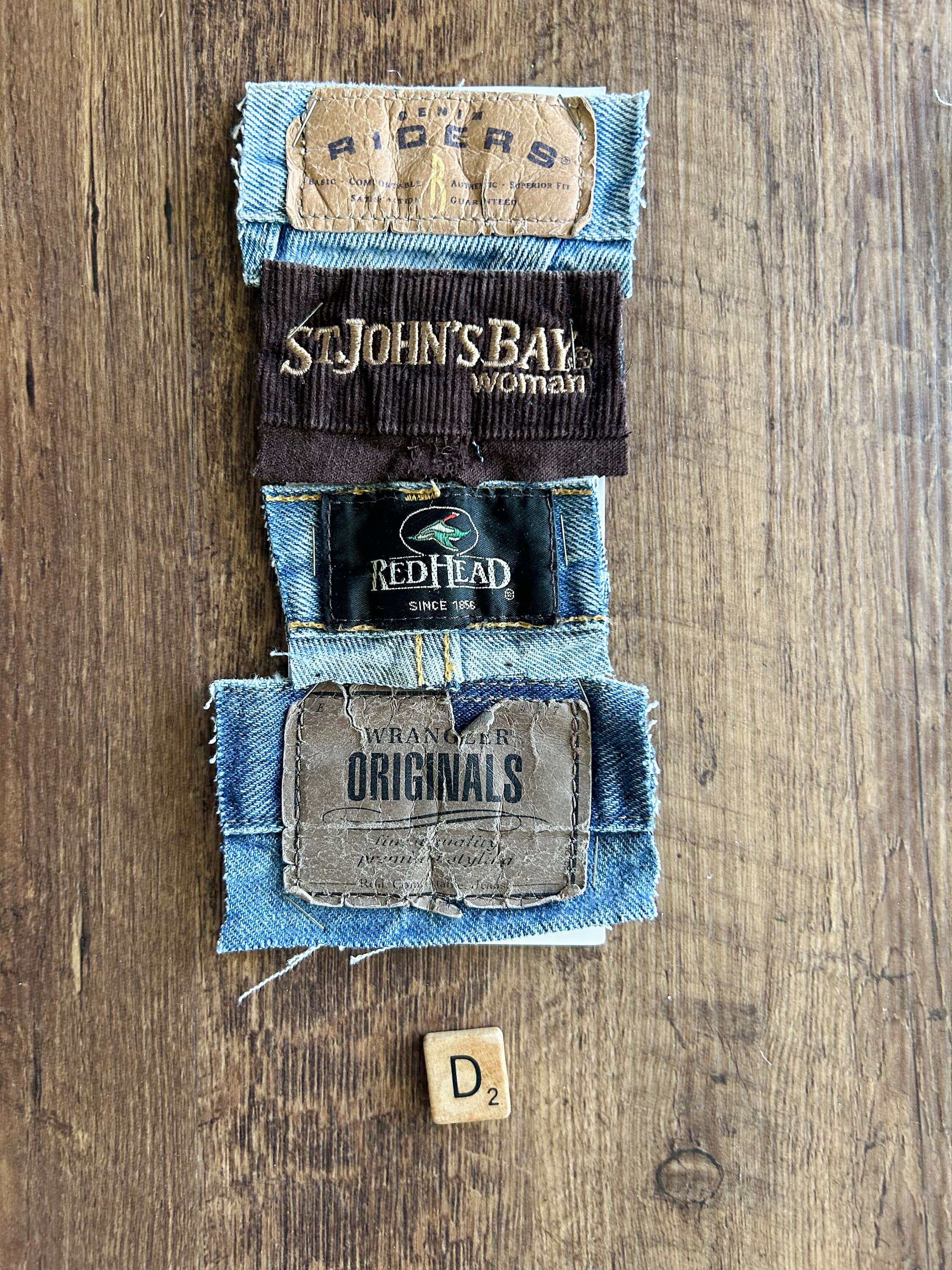 Salvaged Blue Jean Leather Tags, Jean Back Tags, Repurposed Jean Tags ...