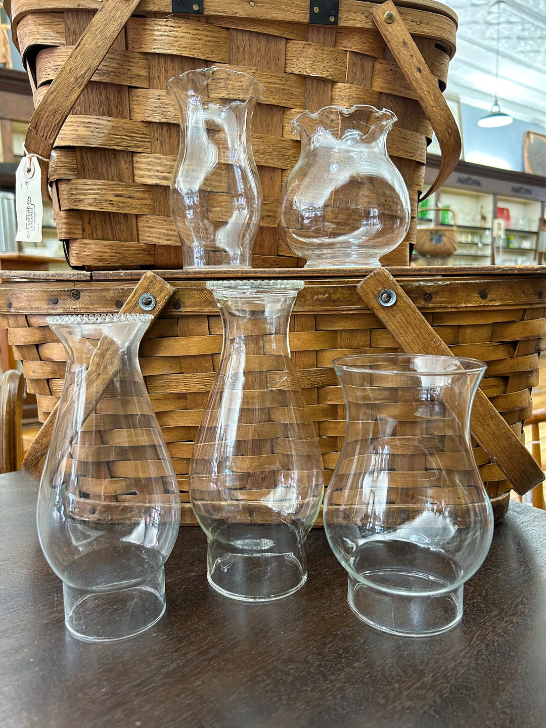 Choice of Clear Glass Hurricane Lamp Shades, Clear Lamp Shade, Clear Glass Lamp Shade