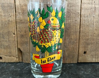 Vintage Anchor Hocking 12 Days of Christmas Glasses, Replacement Glass, Vintage Anchor Hocking Christmas Glass, Twelve Days of Christmas