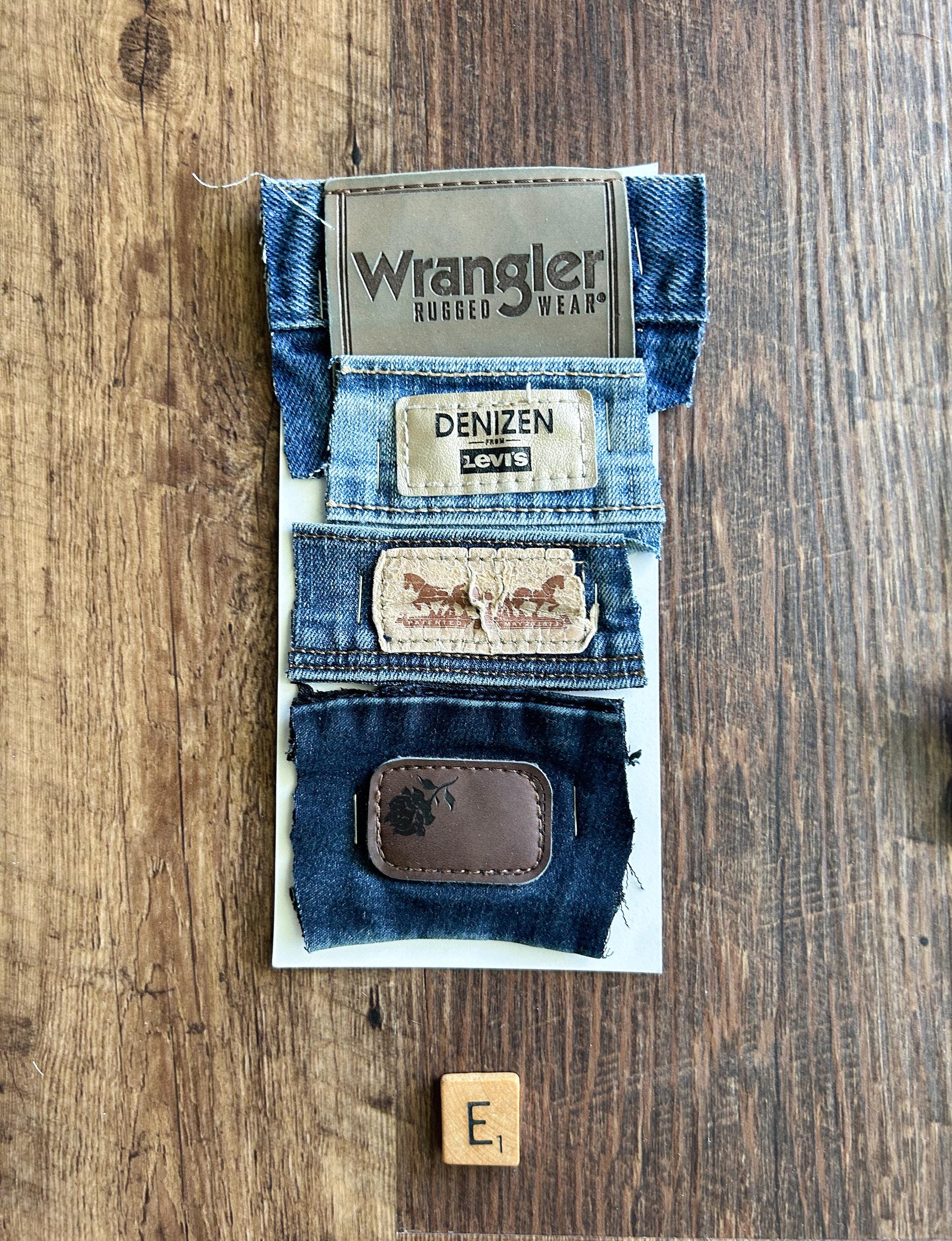 Salvaged Blue Jean Leather Tags, Jean Back Tags, Repurposed Jean Tags ...
