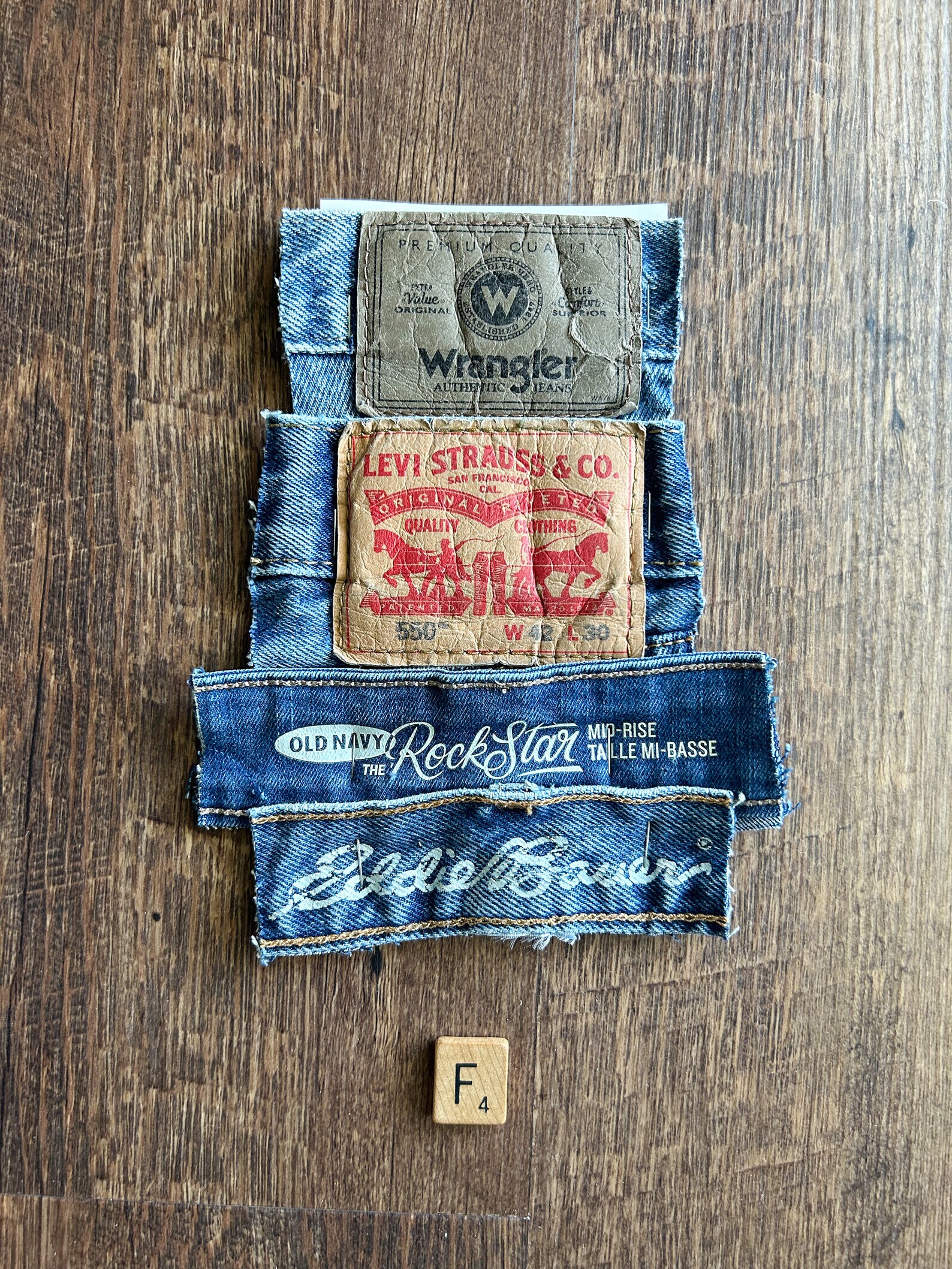 Salvaged Blue Jean Leather Tags, Jean Back Tags, Repurposed Jean Tags ...