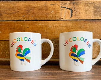 Vintage Rooster Mug | Rooster Mug | Vintage Coffee Mug | Rainbow Coffee Mug | | Coffee Lover Gift | Rooster Decor | Stoneware Mugs |