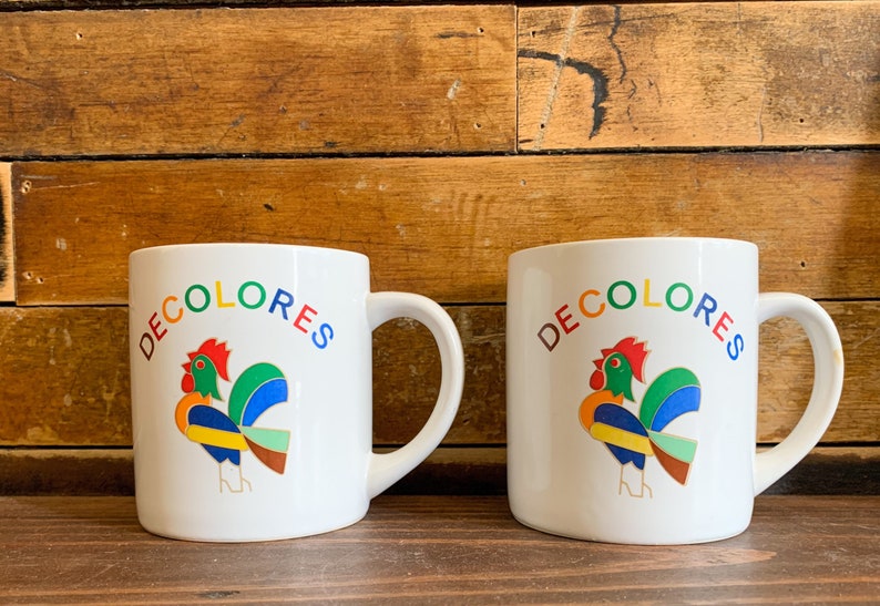 Vintage Rooster Mug, Rooster Mug, Vintage Coffee Mug, Rainbow Coffee Mug, Coffee Lover Gift, Rooster Decor, Stoneware Mugs, Stoneware, bild 1