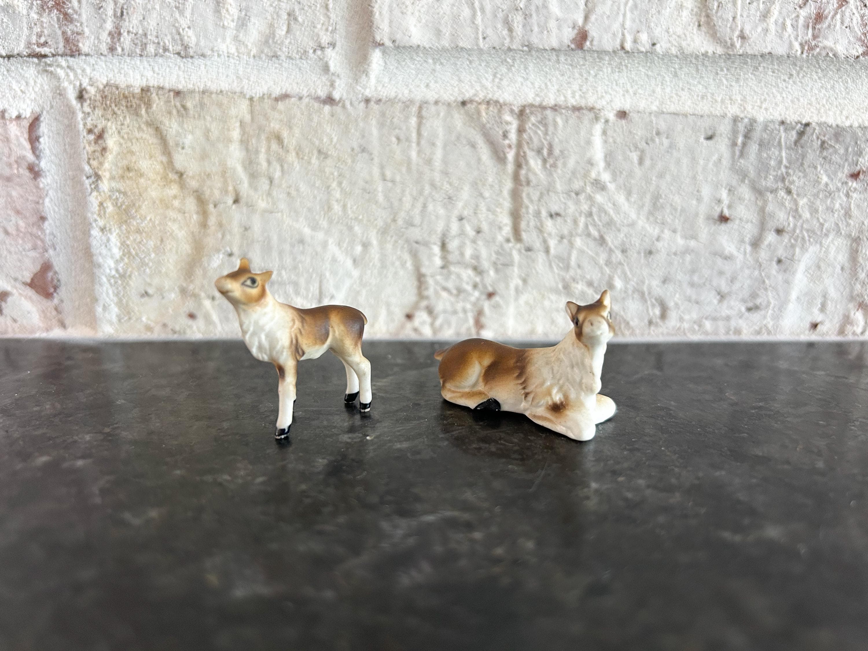 Miniature Figurines, 1960s Bone China Figurine, Shadow Box