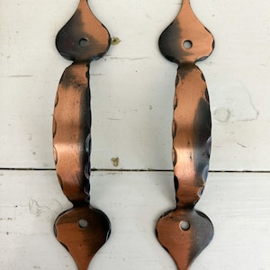 Vintage Copper Drawer Pulls | Copper Colonial Drawer Pull | Vintage Drawer Pulls | Colonial Spade Drawer Pulls | Smooth Copper Pulls