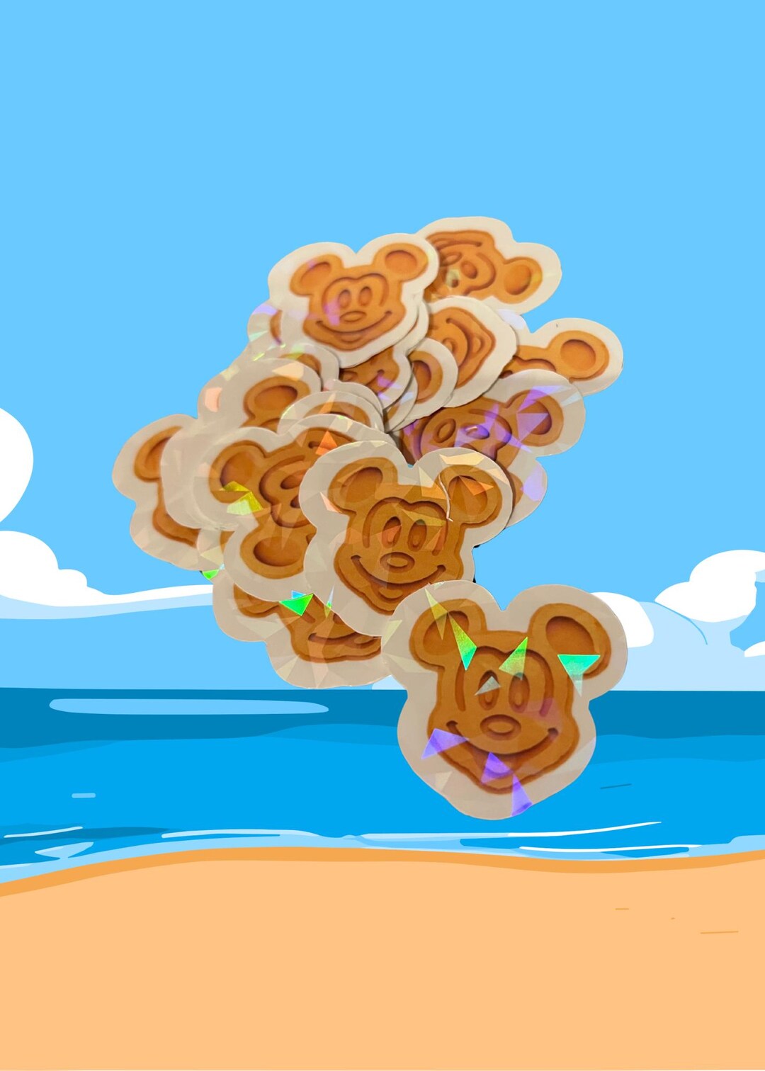 Mickey Waffle Sticker Mickey Waffle - Set of 20 - DCL Cruise Sticker – Holographic Pixie Dust ...