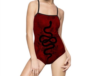 Goth Swimsuit, snake swimsuit, womens grunge swimwear, y2k clothing, womens summer clothing