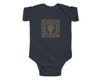 Baphomet Baby Bodysuit, goth baby clothes, alt baby clothing, satanic baby shirt, pagan witchy baby gift