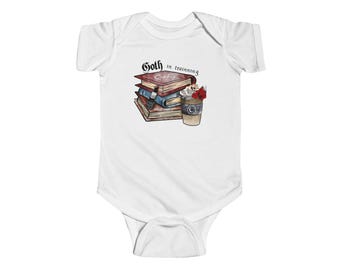 Goth in Training Infant Bodysuit, cute Gothic baby shirt, gift for alt baby, black baby clothes