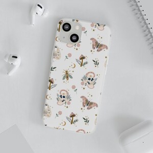 Gothic phone case, cottagecore phone case, iPhone case, galaxy case, skulls design, moth, mushrooms
