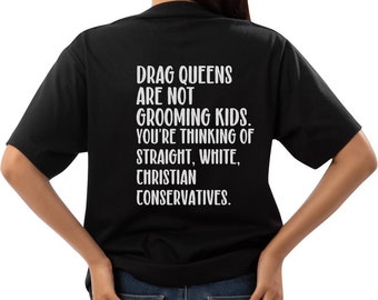 Drag är inte ett brott, stöd dina lokala dragqueens, antirepublikansk, vänsterprogressiv tee, mänskliga rättigheter, HBTQ Pride-tröja