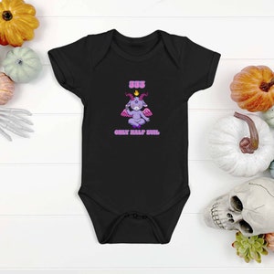 Baby Baphomet Pastel Goth Bodysuit, satanic baby shirt, occult baby clothes, pastel goth baby clothes, kawaii goth baby, atheist baby shirt