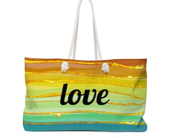 Rainbow Love Weekender Bag, reistas, cadeau voor vrouwen, trots tas