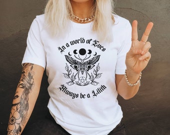 Always be Lilith tshirt, pagan goddess, wiccan occult magic, never eve, hail lilith shirt, Unisex Jersey Short Sleeve Tee