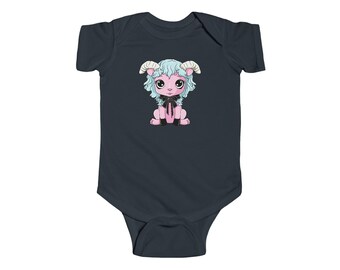 Goth Goat Infant Bodysuit, Baby Shower Gift, Toddler Clothes, Cute Gothic Baby Outfit, alt Baby Apparel