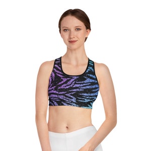 Animal Print Racerback Sports Bra, colorful sports bra, trendy sports bra, animal print clothes