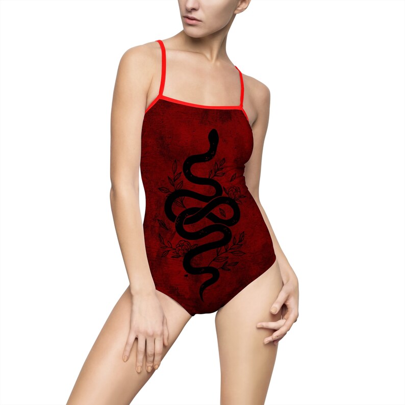 Goth Swimsuit, snake swimsuit, womens grunge swimwear, y2k clothing, womens summer clothing image 8