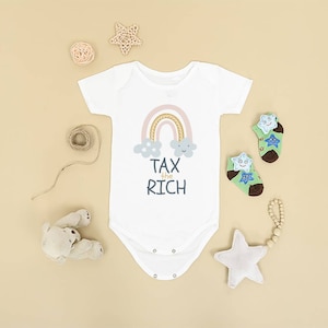 Tax the Rich Baby Short Sleeve Onesie® anti-capitalist baby - leftist baby - progressive baby shirt