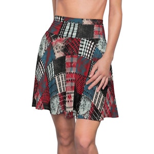 Punk Grunge Women&#39;s Skater Skirt, women&#39;s alt clothing, punk rock skirt, indie clothing, Y2K grunge skater skirt