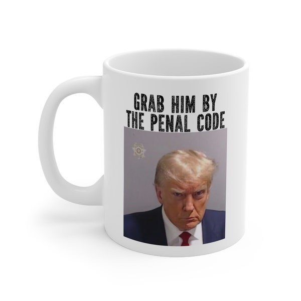 Trump Mugshot Ceramic Mug 11oz, Trump for Prison 2024, leftist mug, progressive politics, funny political gift
