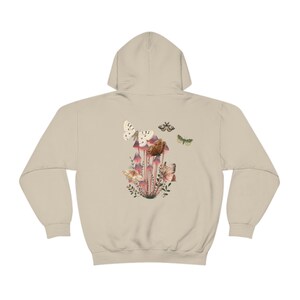 Moth Hoodie, Mushroom Hoodie, Cottagecore, goblincore hoodie, goth moth sweatshirt, cottage core hoodie, dark academia, mystical shirt image 9