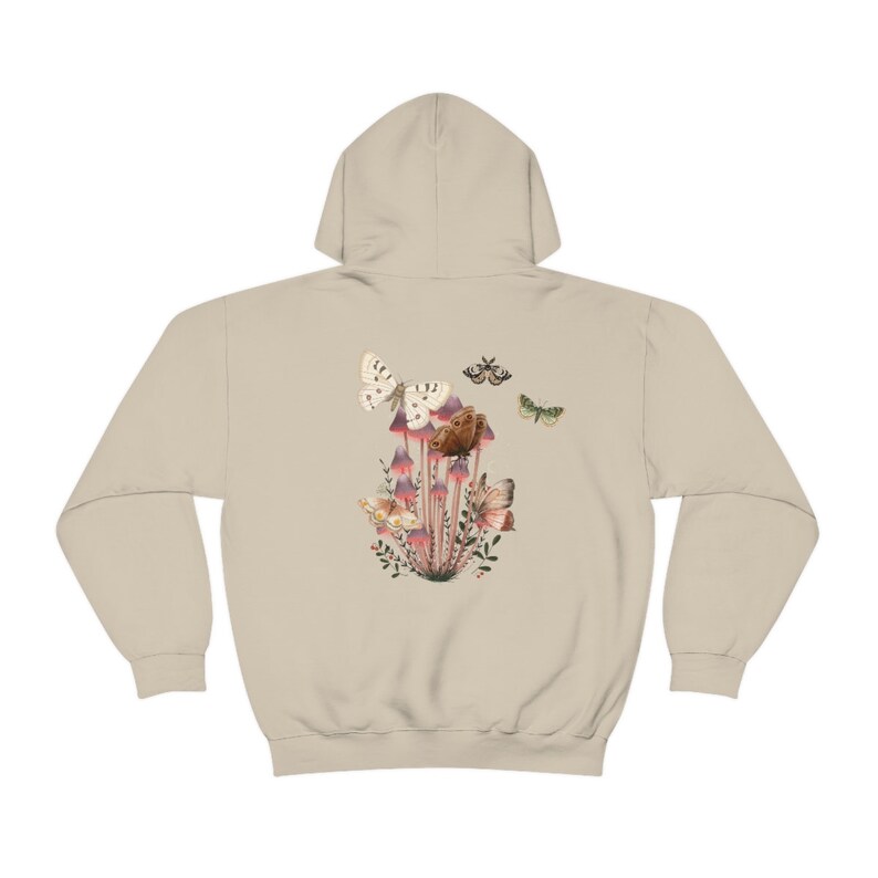 Moth Hoodie, Mushroom Hoodie, Cottagecore, goblincore hoodie, goth moth sweatshirt, cottage core hoodie, dark academia, mystical shirt image 9