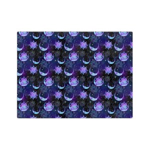 Sun moon stars Celestial Blanket, witchy aesthetic, gift for her, super soft throw, Velveteen Minky Blanket image 4