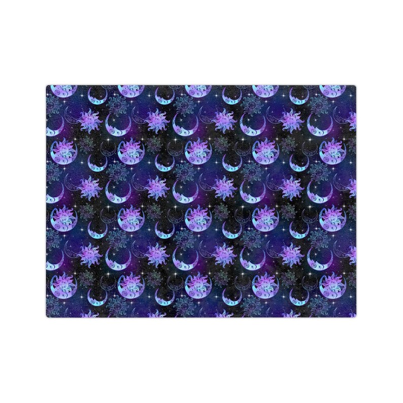 Sun moon stars Celestial Blanket, witchy aesthetic, gift for her, super soft throw, Velveteen Minky Blanket image 4