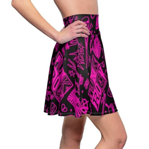 Falda skater rosa y negra punk y2k para mujer ropa emo grunge