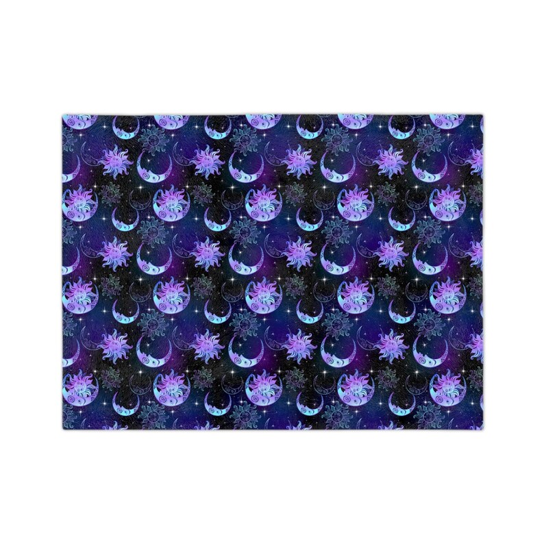 Sun moon stars Celestial Blanket, witchy aesthetic, gift for her, super soft throw, Velveteen Minky Blanket image 9