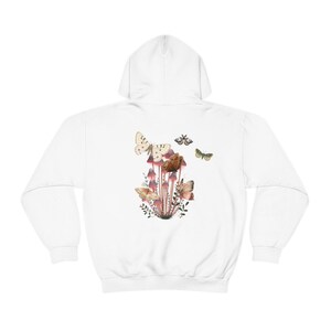 Moth Hoodie, Mushroom Hoodie, Cottagecore, goblincore hoodie, goth moth sweatshirt, cottage core hoodie, dark academia, mystical shirt image 8