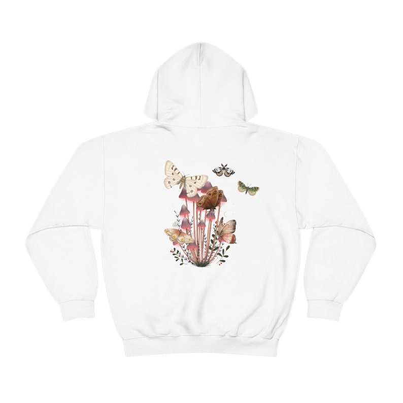 Moth Hoodie, Mushroom Hoodie, Cottagecore, goblincore hoodie, goth moth sweatshirt, cottage core hoodie, dark academia, mystical shirt image 8
