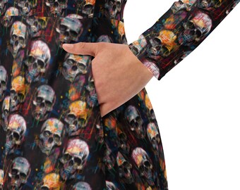 Goth clothing, gothic long sleeve midi dress with pockets, grunge dress, dark academia dark fairycore dress, y2k dress, plus size goth s-6x