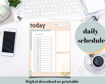 Daily Schedule Printable or Digital Download Adhd Planner | Etsy