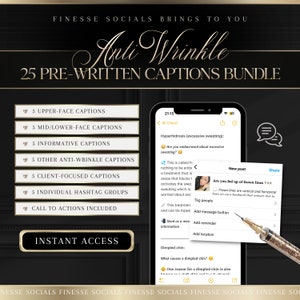 Anti-Wrinkle Caption Bundle (For Instagram) | 25 Captions & 5 Hashtag Groups