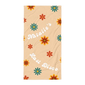 Toalha de despedida de solteira personalizada | Última Discoteca | Pêssego