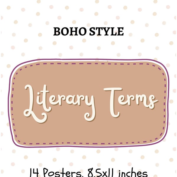 BOHO Literary Terms Posters | Digital Download | Print, Laminate, and Hang | Teacher Classroom | English Language Arts | Decor | Learn