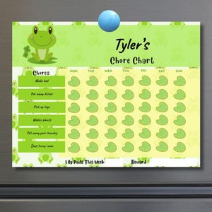Customizable Frog-Themed Chore Chart – Fun & Interactive Habit Tracker for Kids | Editable | School or Home | Google Slides | PDF