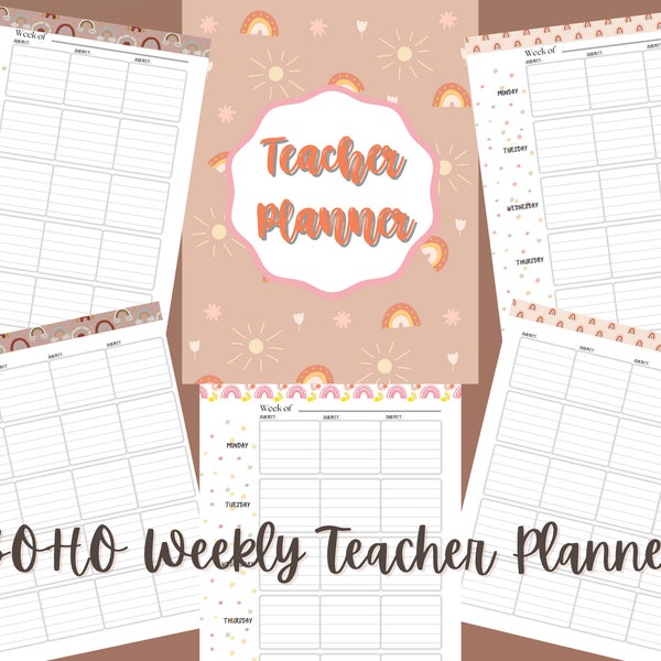 BOHO-Style Teacher Happy Planner BIG Refill Pages | Create Your Own Teacher Planning Binder | BOHO Style | 8.5 x 11 inches