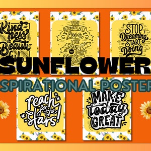 Sunflowers Classroom Posters | Set of 10 | Size 8.5x11 inches | Inspirational | Growth Mindset | Classroom Decor
